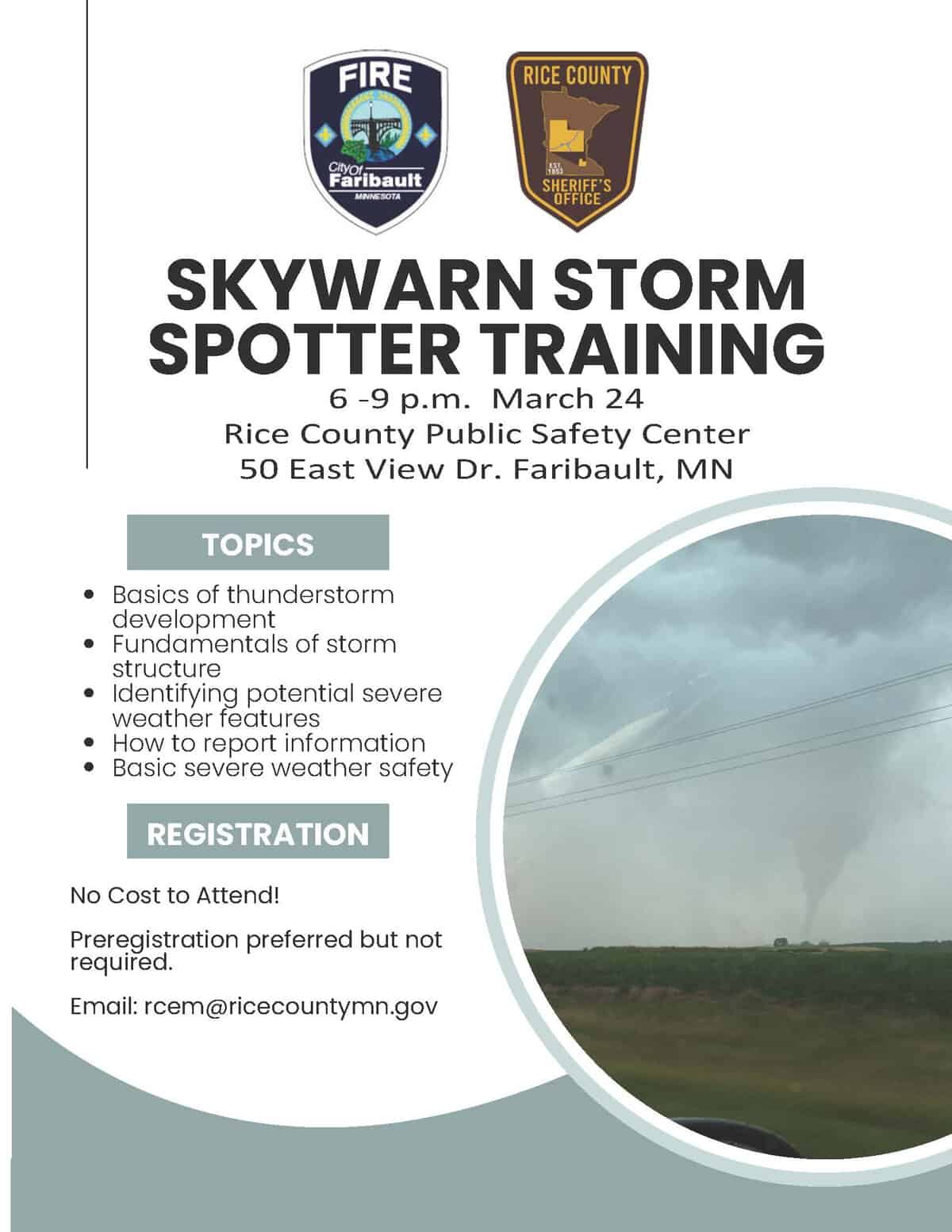 Rice County to Offer Skywarn Storm Training on March 24th – KYMN Radio ...